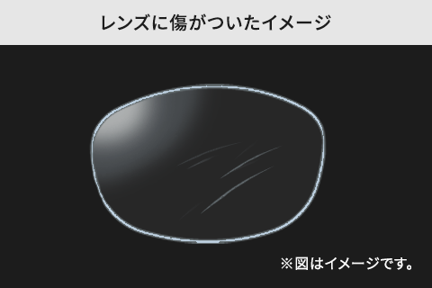 レンズの傷・コーティングの剥がれがあるケース