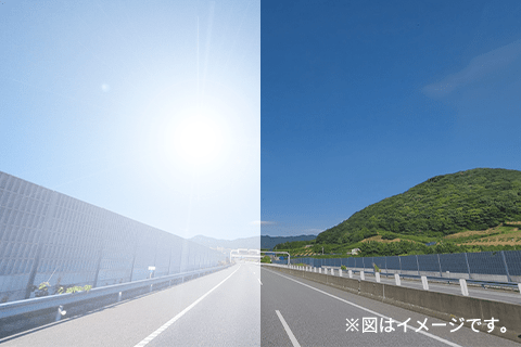偏光レンズでの見え方のイメージ