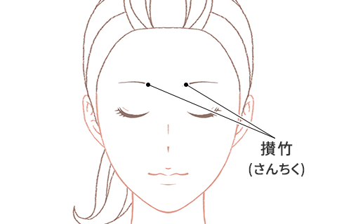 攅竹の場所のイメージ