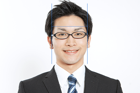 顔のサイズとメガネの大きさのバランスのイメージ