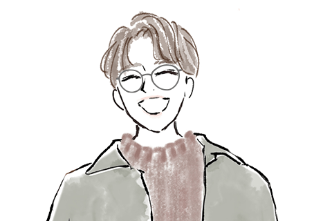 丸メガネを使用している男性のイメージ