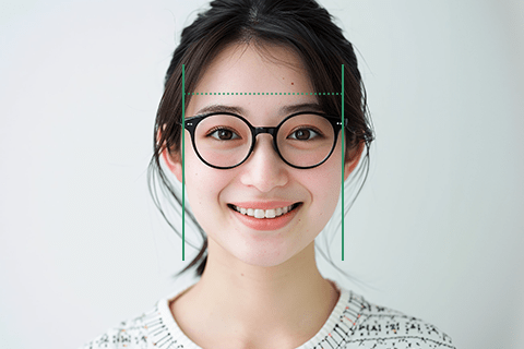 顔とフレームのバランスのよいイメージ
